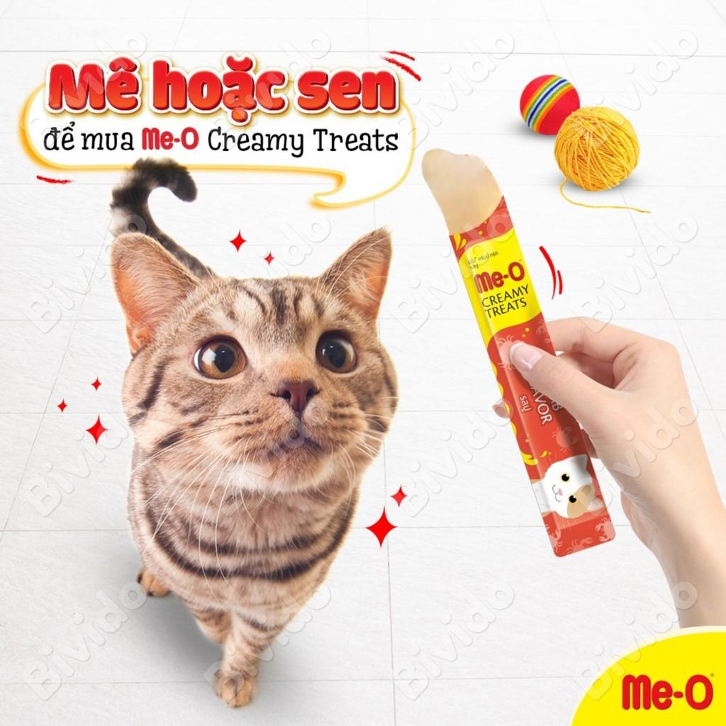 Súp thưởng cho mèo Me-o Creamy Treats mọi lứa tuổi túi 60g - Bivido