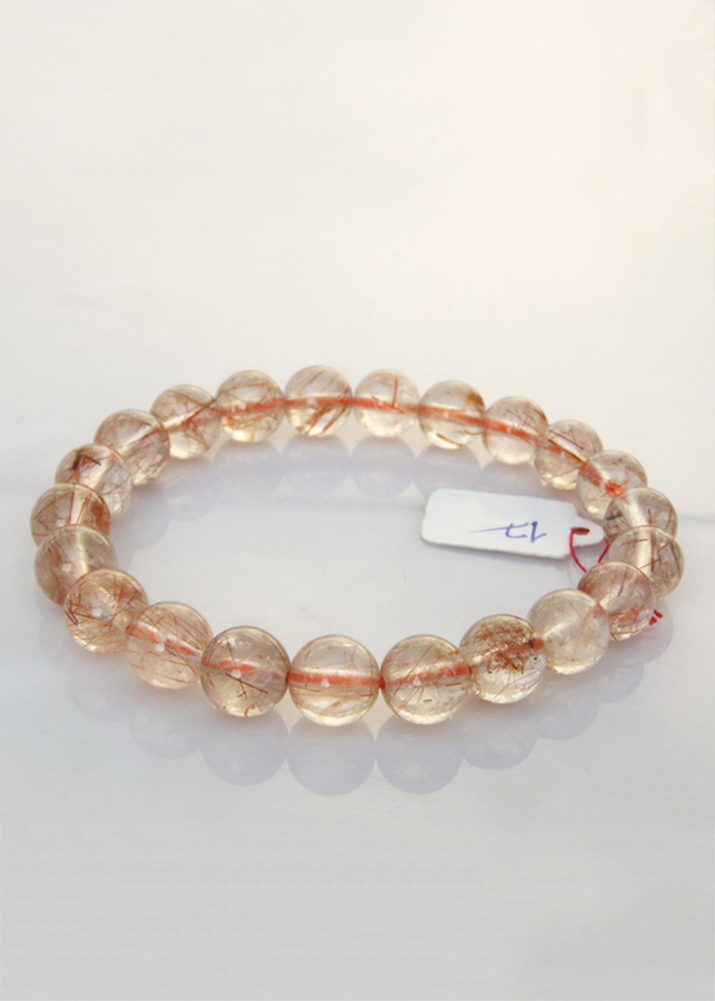 Vòng tay phong thủy thạch anh tóc đỏ tự nhiên