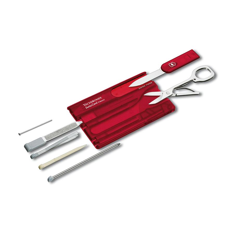 Bộ công cụ đa năng Victorinox Swiss Card Classic - Red Transparent