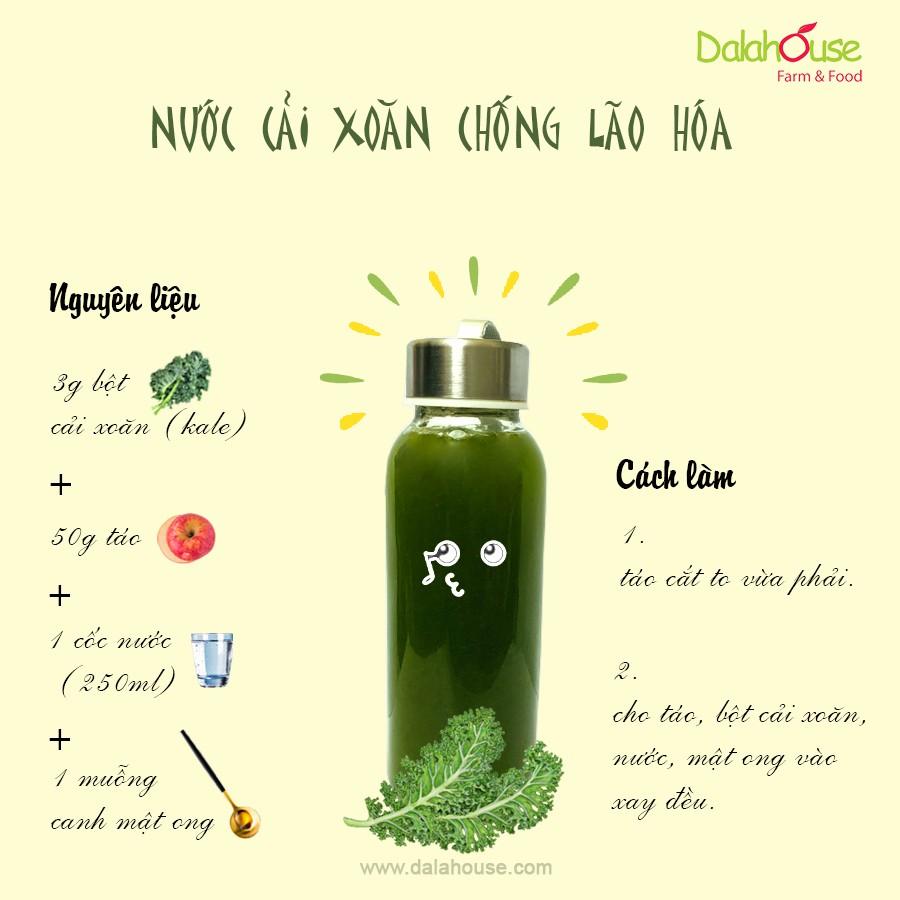 Bột cải xoăn kale sấy lạnh nguyên chất Dalahouse 60gr đạt tiêu chuẩn Châu Âu