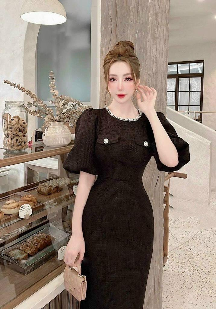 ĐẦM BODY DẠ VIỀN CỔ HẠT 14141