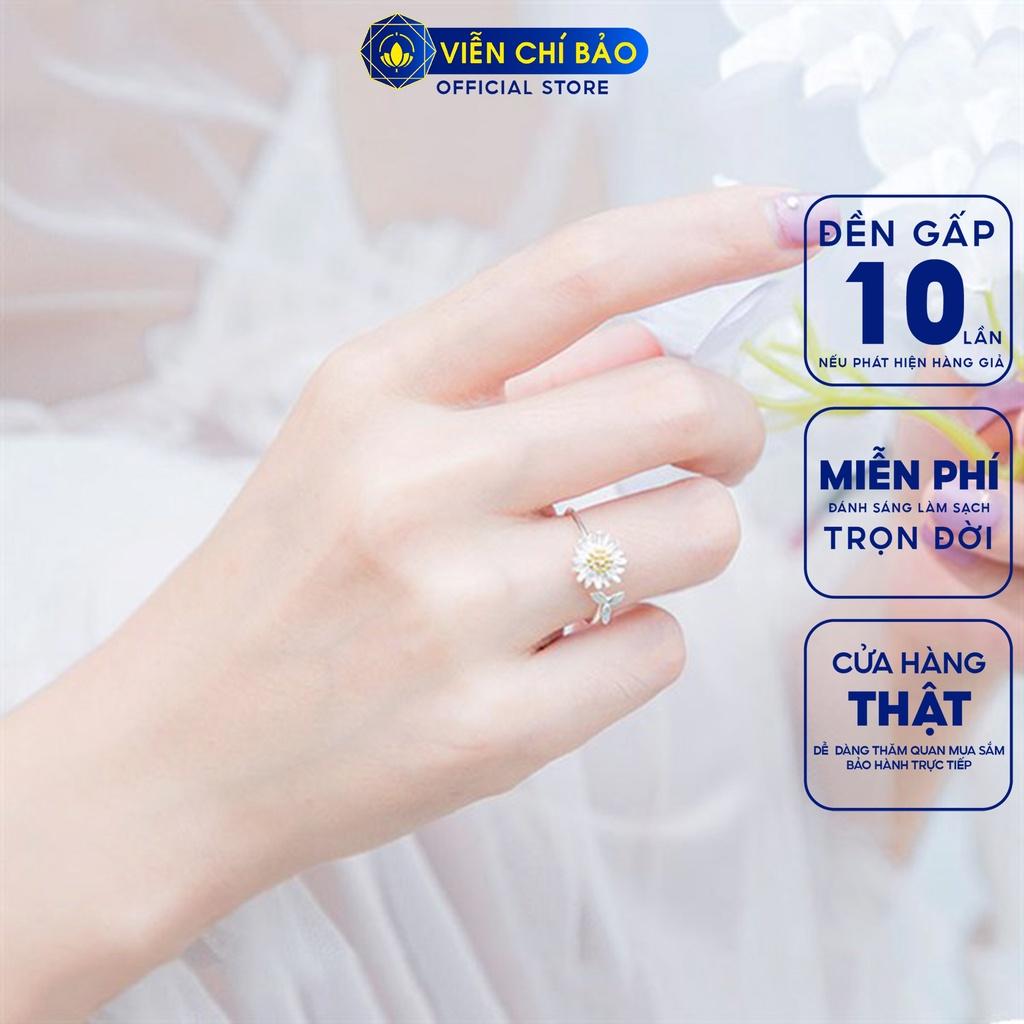 Nhẫn bạc nữ hoa cúc hở chất liệu bạc S925 thời trang phụ kiện trang sức nữ thương hiệu Viễn Chí Bảo N400599