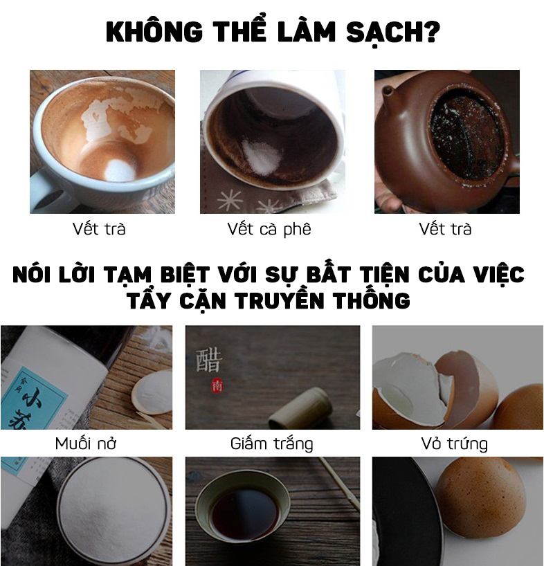 Bột Tẩy Rửa Cặn Trà, Cặn Cà Phê Cho Bình Đun Nước, Bình Giữ Nhiệt, Ấm Trà TEXLABS- Hàng Nhập Khẩu