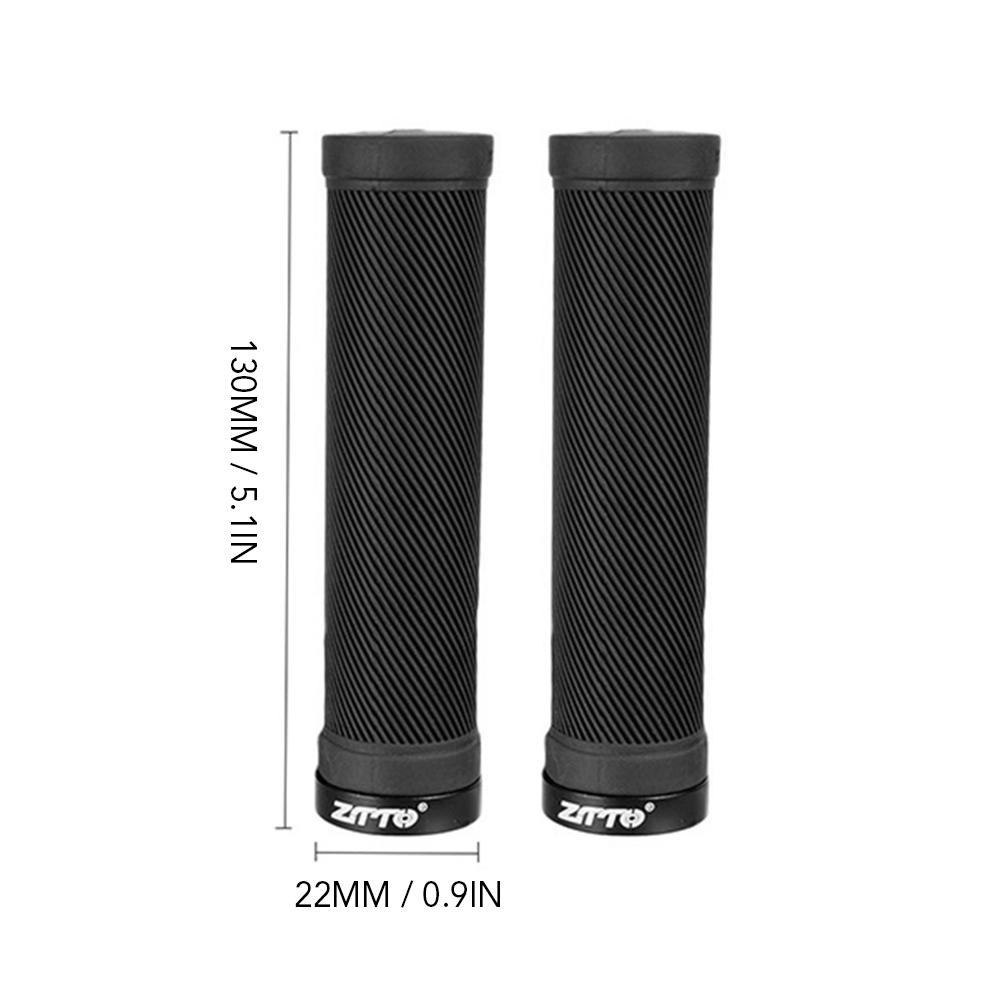 2 Cái tay cầm xe đạp leo núi, cao su chống trượt hiệu quả, phù hợp với ghi đông xe đạp 22,2mm