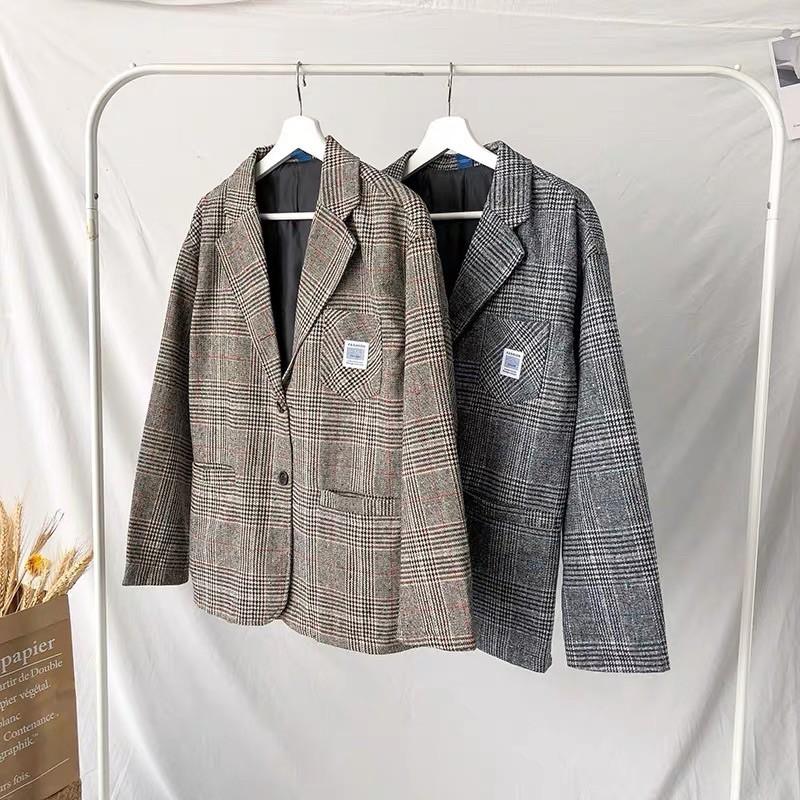 Áo Blazer Nam, Blazer Vest Nam Form Rộng Màu Đen Xám Dễ Phối Đồ Thời Trang Hàn Quốc BZ9