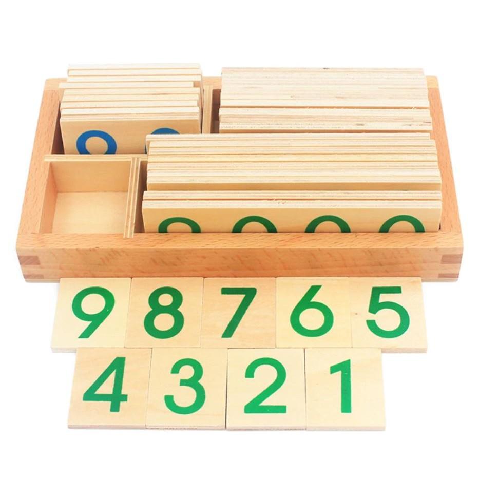 Hộp thẻ số bằng gỗ 1-9000 cỡ nhỏ (Small Wooden Number Cards With Box 1-9000