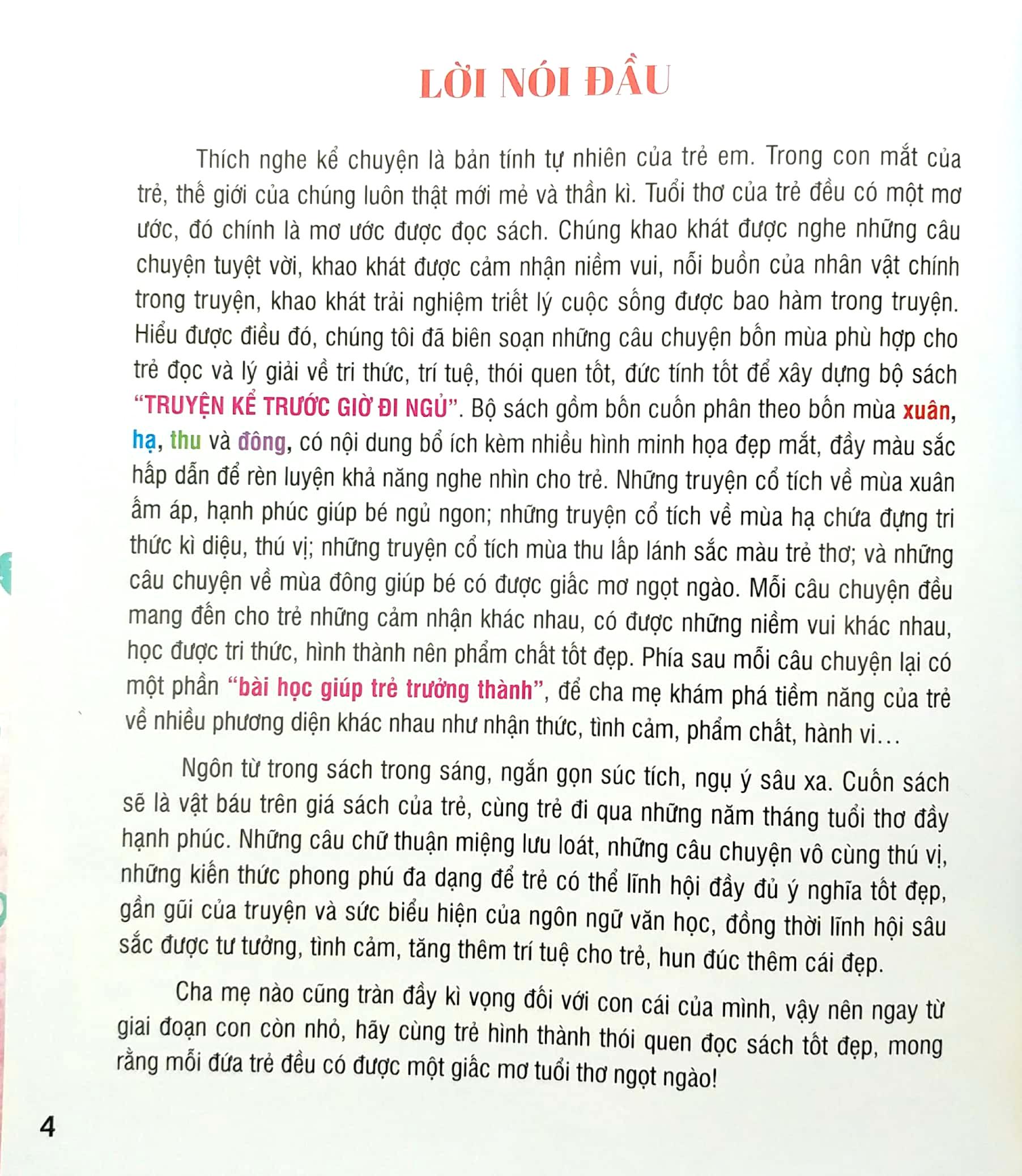 Truyện Kể Trước Giờ Đi Ngủ - Mùa Xuân (Tái Bản)