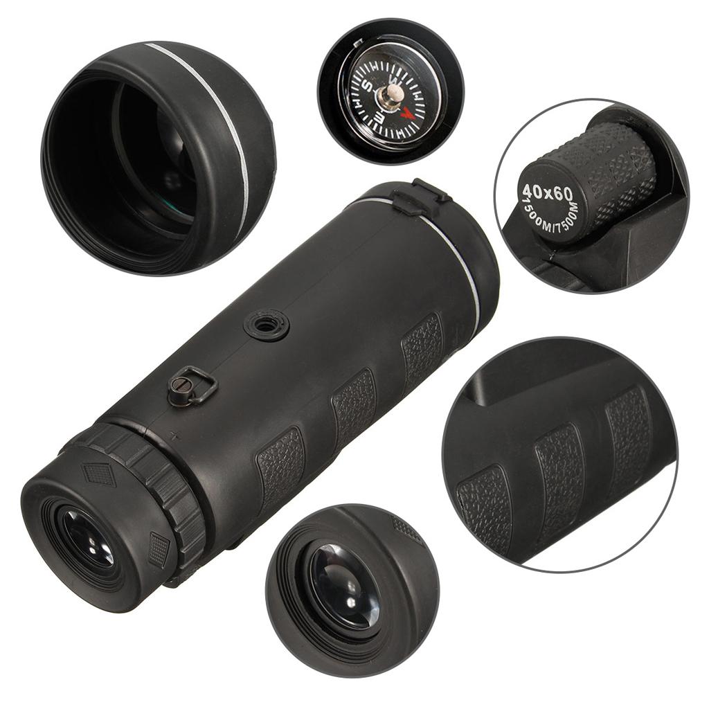 HD 40X60 Monocular Telescope - High Powered BAK4 Prism Phone Scope With Smartphone Tripod and Mount Adapter, Perfect For Hiking, Wildlife, Concerts