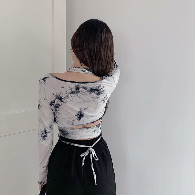Set áo hở vai 2 món mix belt cá tính mẫu 2021