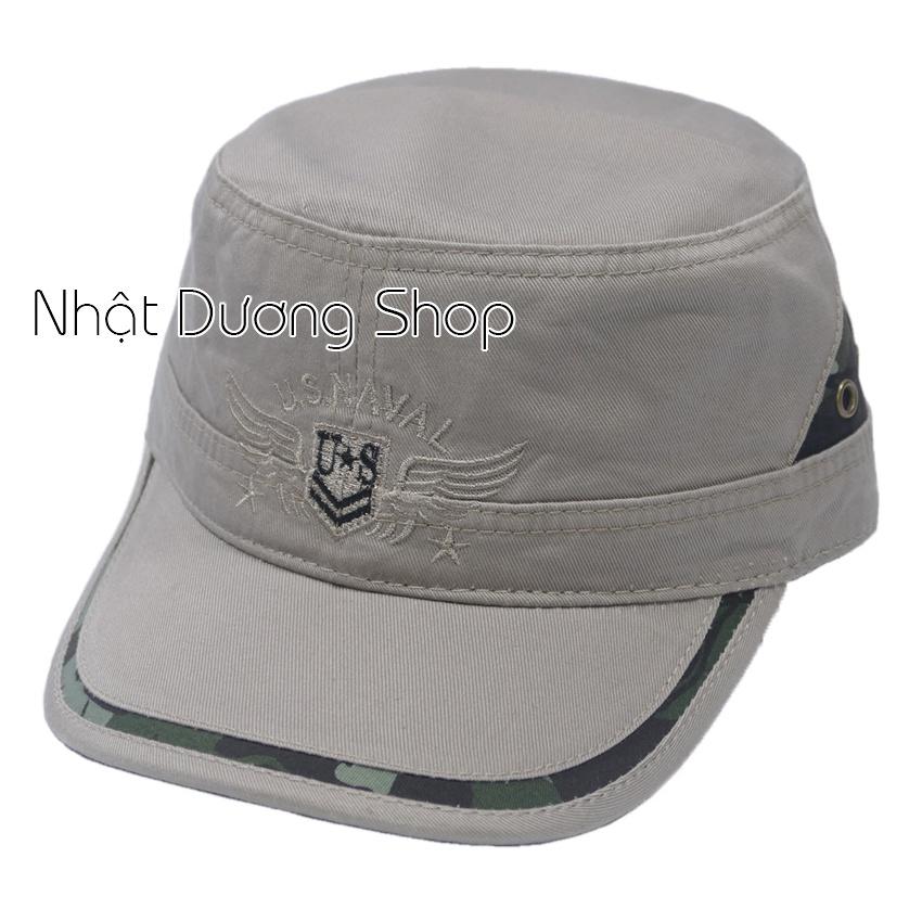 Nón kết đầu bằng bít đuôi US Naval vá lính - có may thun phía sau giúp giữ chặt nón và tăng size vòng đầu