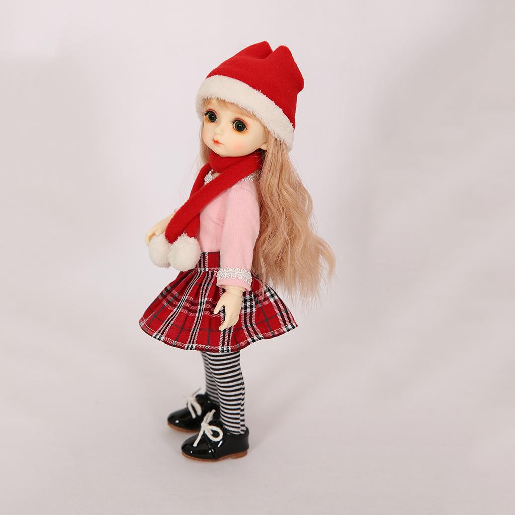 Adorable Doll Christmas Outfits Set For 1/6 BJD Girl Doll Wear Accessories