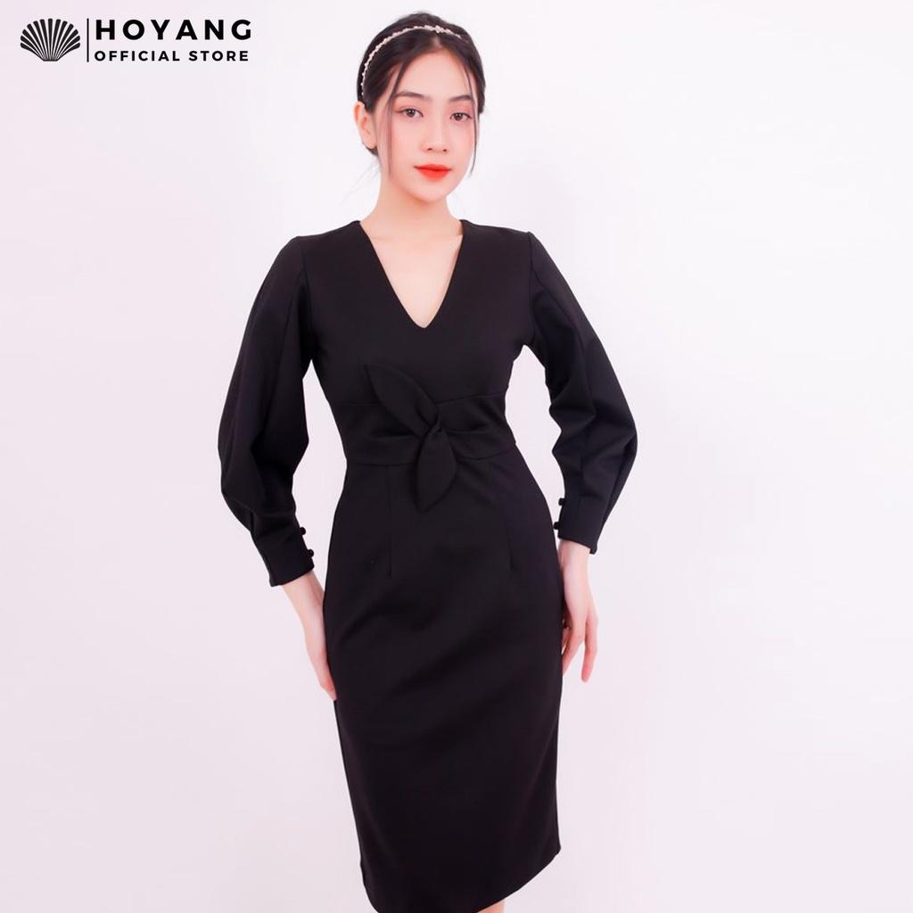 Đầm Body Đen Tay Dài Thanh Lịch HOYANG DHY13