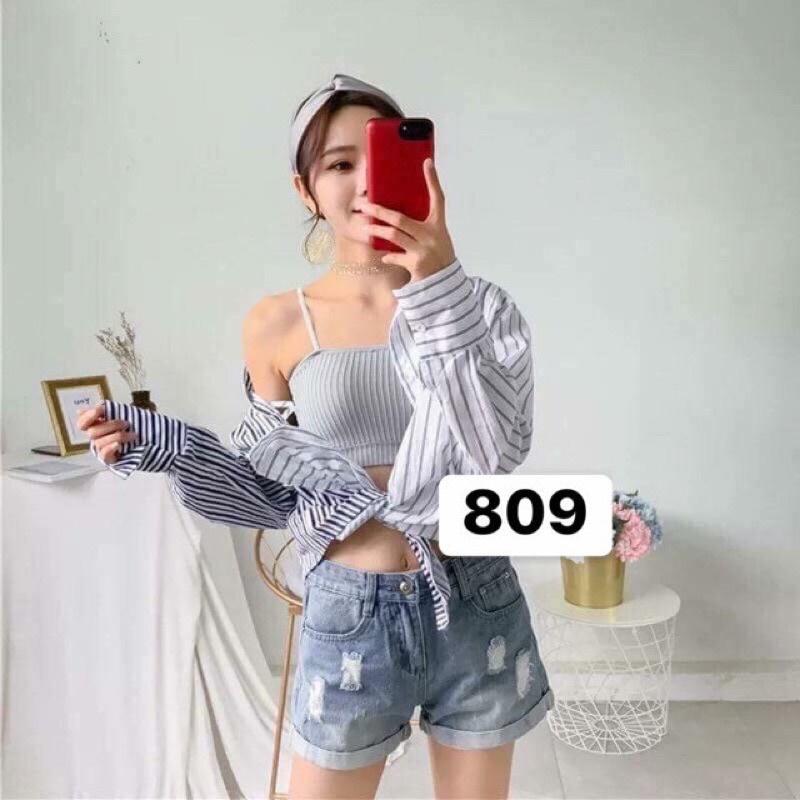 Áo bra nữ cotton tăm HANA quây ngang 2 dây 809 siêu đẹp nữ tính