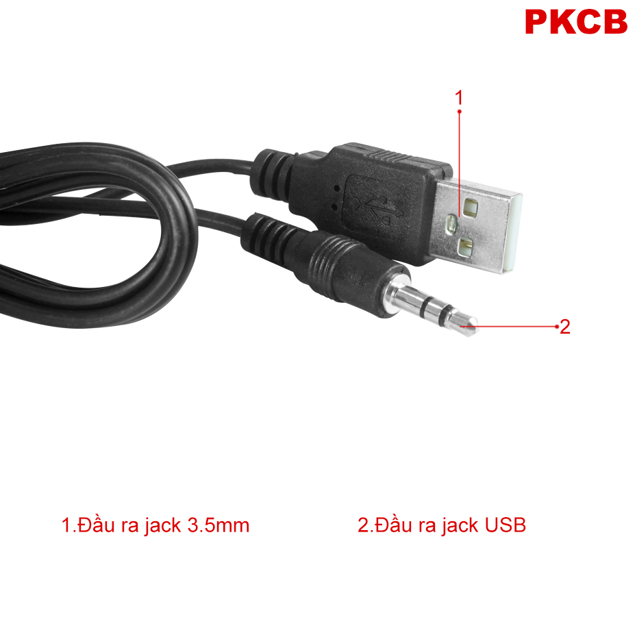 Bộ Ba Loa Vi Tính,Laptop,Điện Thoại,Máy Tính Bảng Cực Hay Bass To Ấm PKCB6 Đen - Hàng Chính Hãng