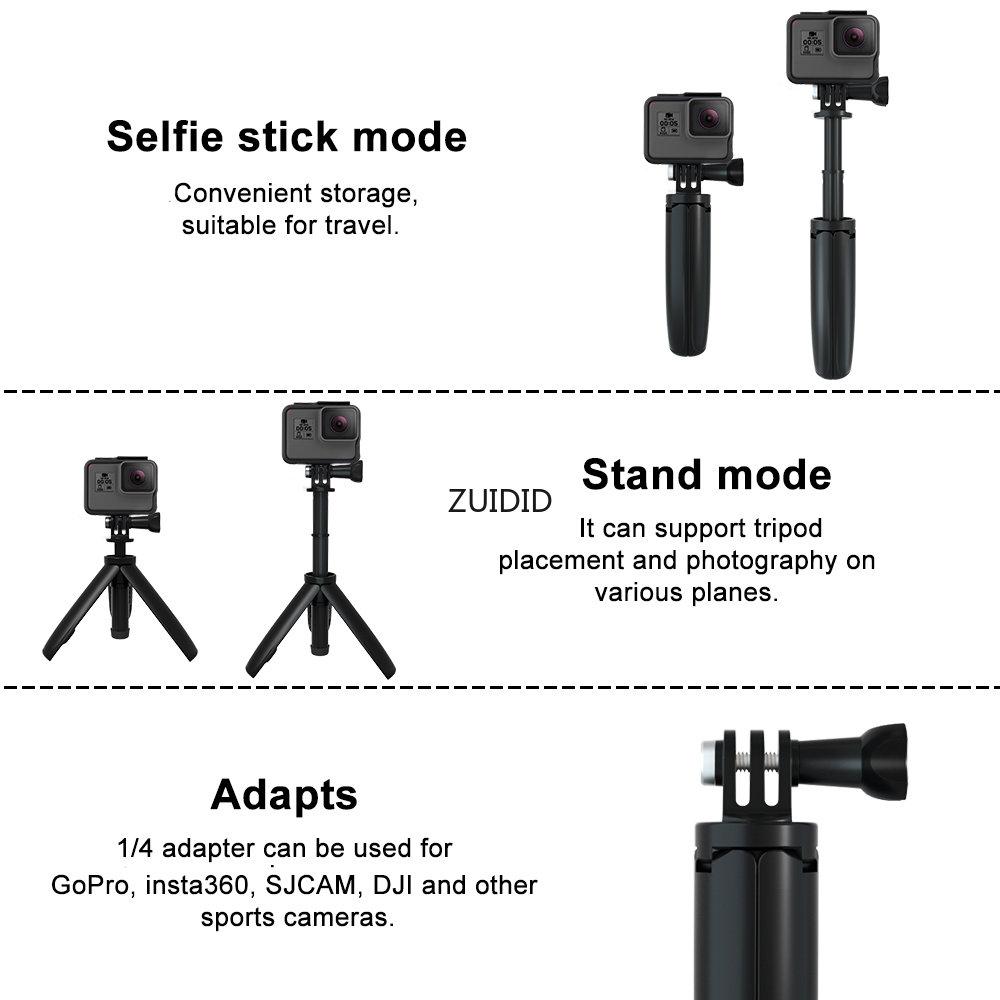 Gậy Selfie Cầm Tay Có Thể Kéo Dài Độ Dài Chân Máy Mini Di Động Monopod Cho Go Pro Hero 11 10 9 8 7 6 SJCAM DJI Insta360 Action 3 2 Camera