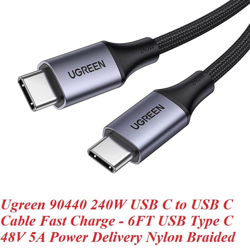 Ugreen UG90440US535TK 2M Màu Đen Cáp dữ liệu USB Type-c dài 2m - HÀNG CHÍNH HÃNG
