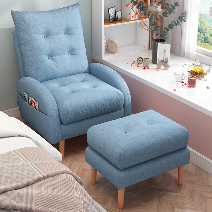 Ghế Sofa Thư giãn kèm đôn tiện lợi đa năng - Ghế Thư giãn Bọc Vải nỉ êm ái Cao cấp Bền đẹp GNK013