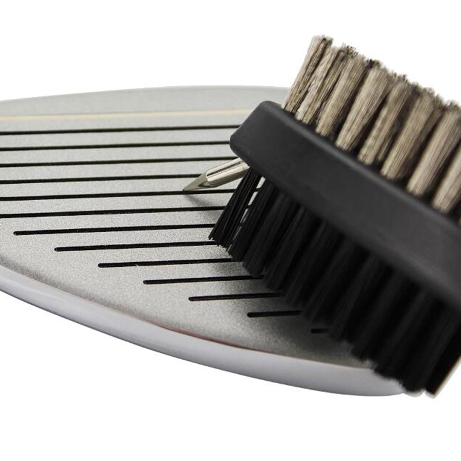 Double Sided Golf Club Brush Tool Kit Groove Cleaner Cleaning Tool, Retractable Extension Cord and Clip Golf Accessories