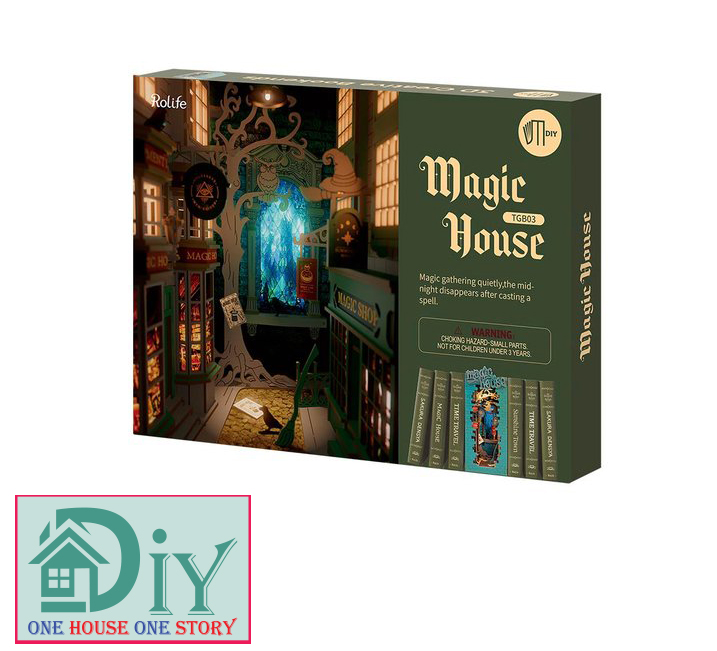 [Bản tiếng Anh]Mô hình Book nook DIY tự lắp ráp bằng gỗ 3D Rolife Magic House TGB03 - Quà tặng sinh nhật giáng sinh