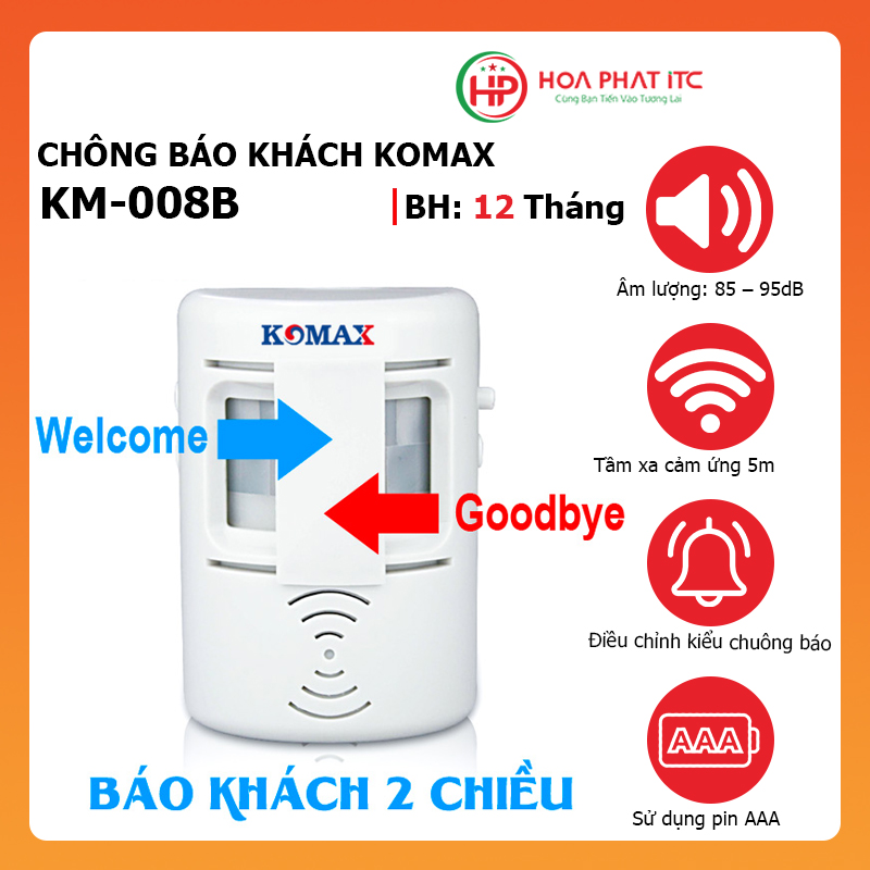 Chuông báo khách hai chiều Komax KM-008B - Hàng chính hãng