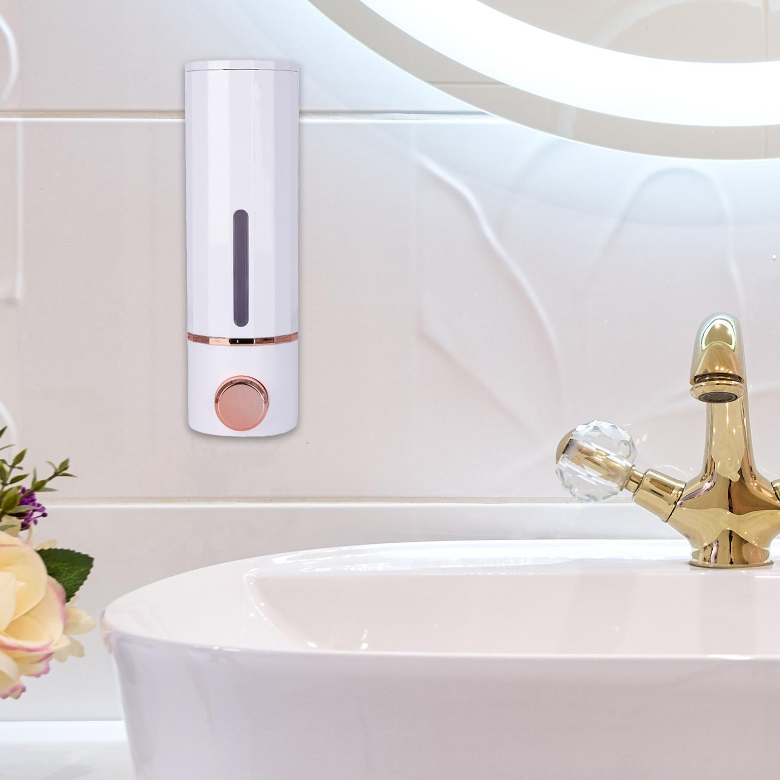 Soap Dispenser Shampoo Dispenser Refillable Stylish 300ml Wall Mount Manual Liquid Pump Dispenser for Hotel Bathroom Washroom