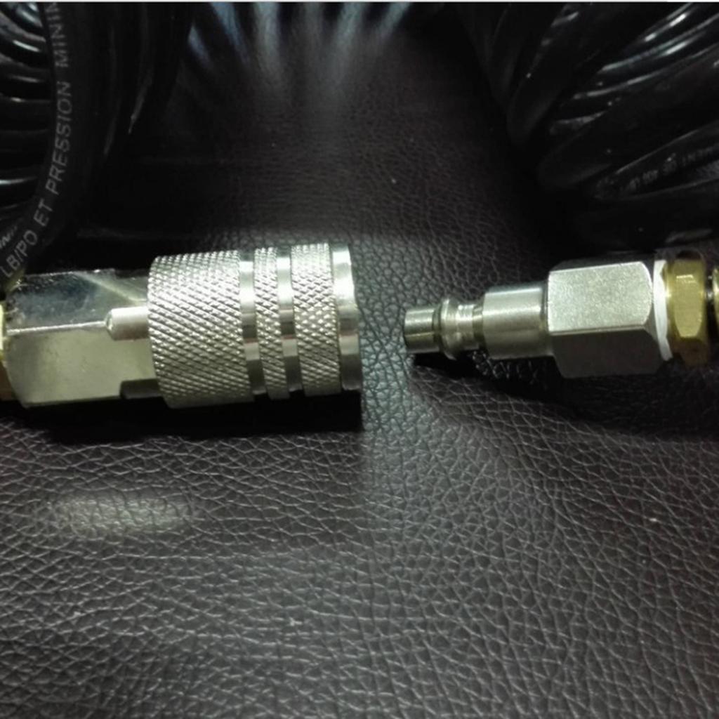 1/4 PE Khí Nén Ống Không Giật Ống Cuộn Dây Với Khớp Nối Nhanh Phụ Kiện