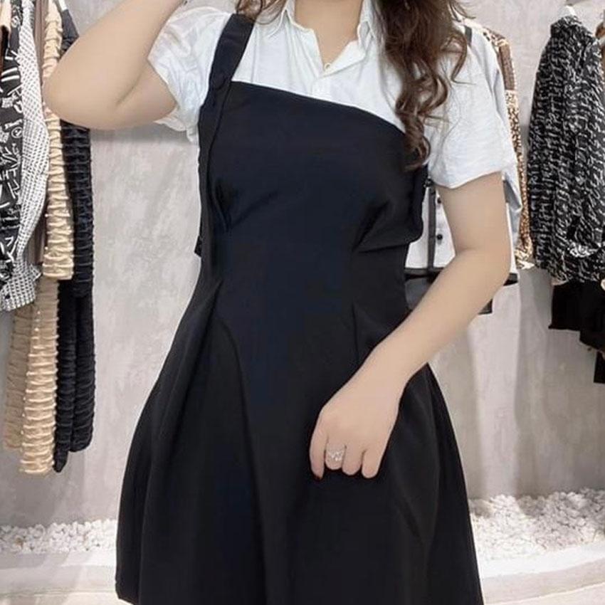 Set Bigsize sơmi đầm yếm