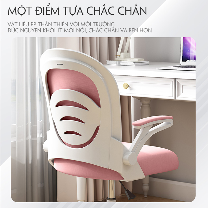 Ghế Học Sinh. Độ tuổi từ 6 - 18 tuổi. Nâng Hạ Độ Cao Tùy Chỉnh. Chân Xoay 5 Cánh Chắc Chắn.