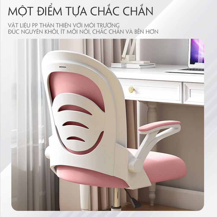 Ghế Học Sinh.  Độ tuổi từ 6 - 18 tuổi. Nâng Hạ Độ Cao Tùy Chỉnh. Chân Xoay 5 Cánh Chắc Chắn.