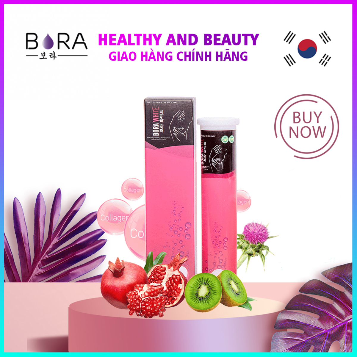 Viên sủi trắng da mờ thâm nám, tàn nhang Bora White Hàn Quốc 20 viên