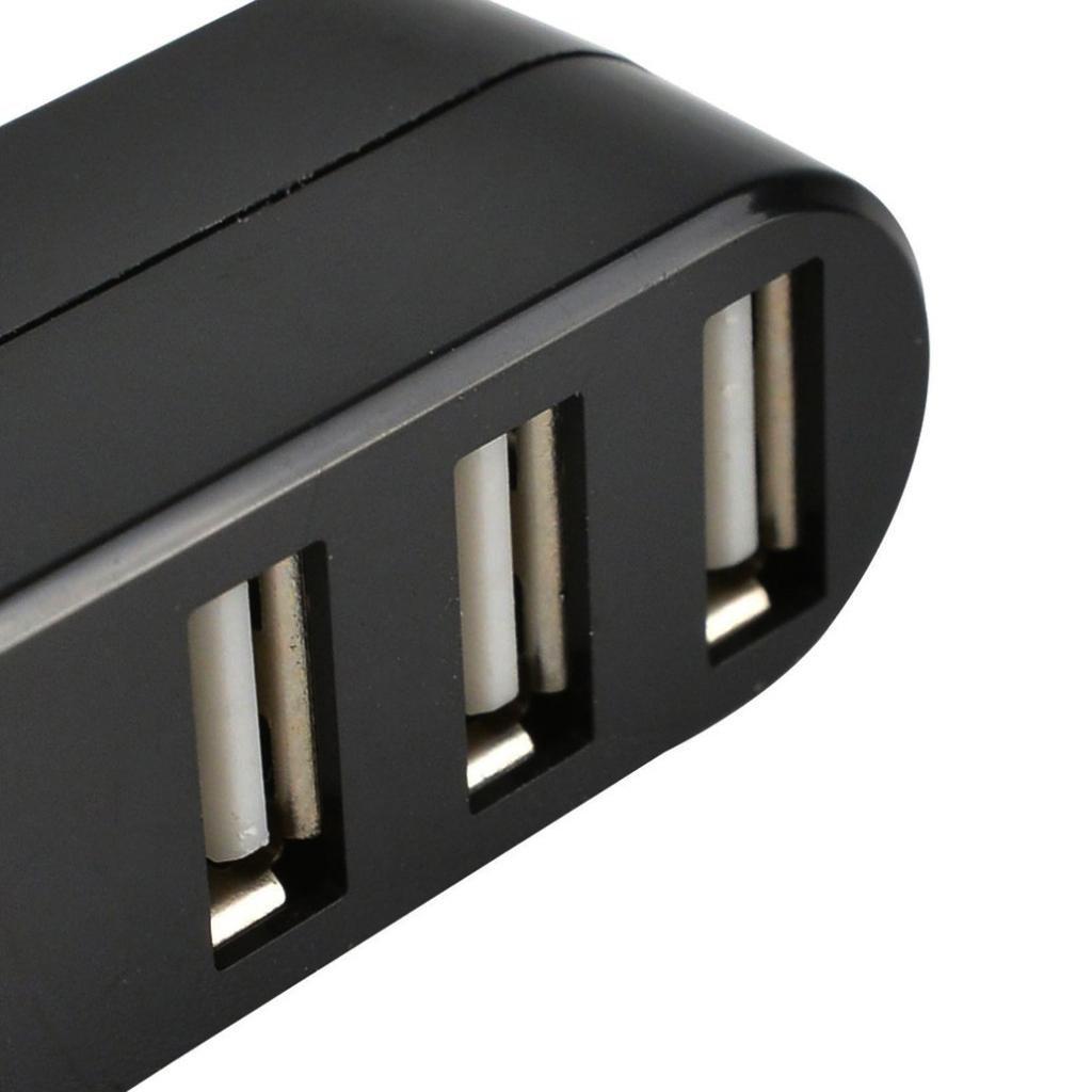 Mini 3 Ports USB2.0 Splitter Hub Rotatable USB Hub Adapter for PC Desktop Laptop
