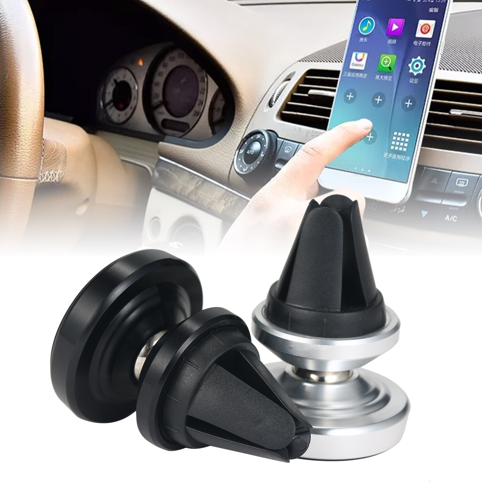 Giá Đỡ Điện Thoại Đa Năng Trên Ô Tô Xoay 360 Độ Với Lỗ Thông Hơi Nam Châm