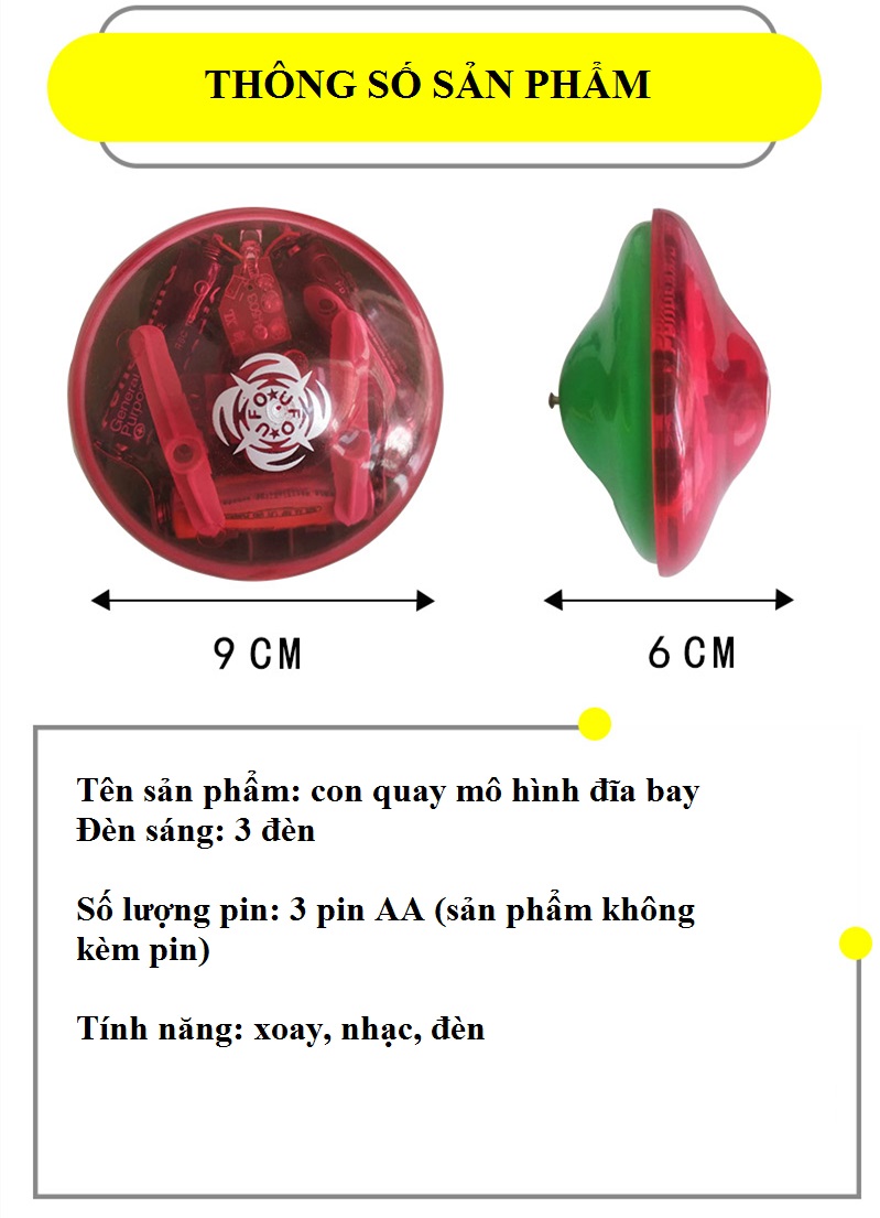 CON QUAY VÔ CỰC, SPINNER có đèn và nhạc - trò chơi vận động cho trẻ