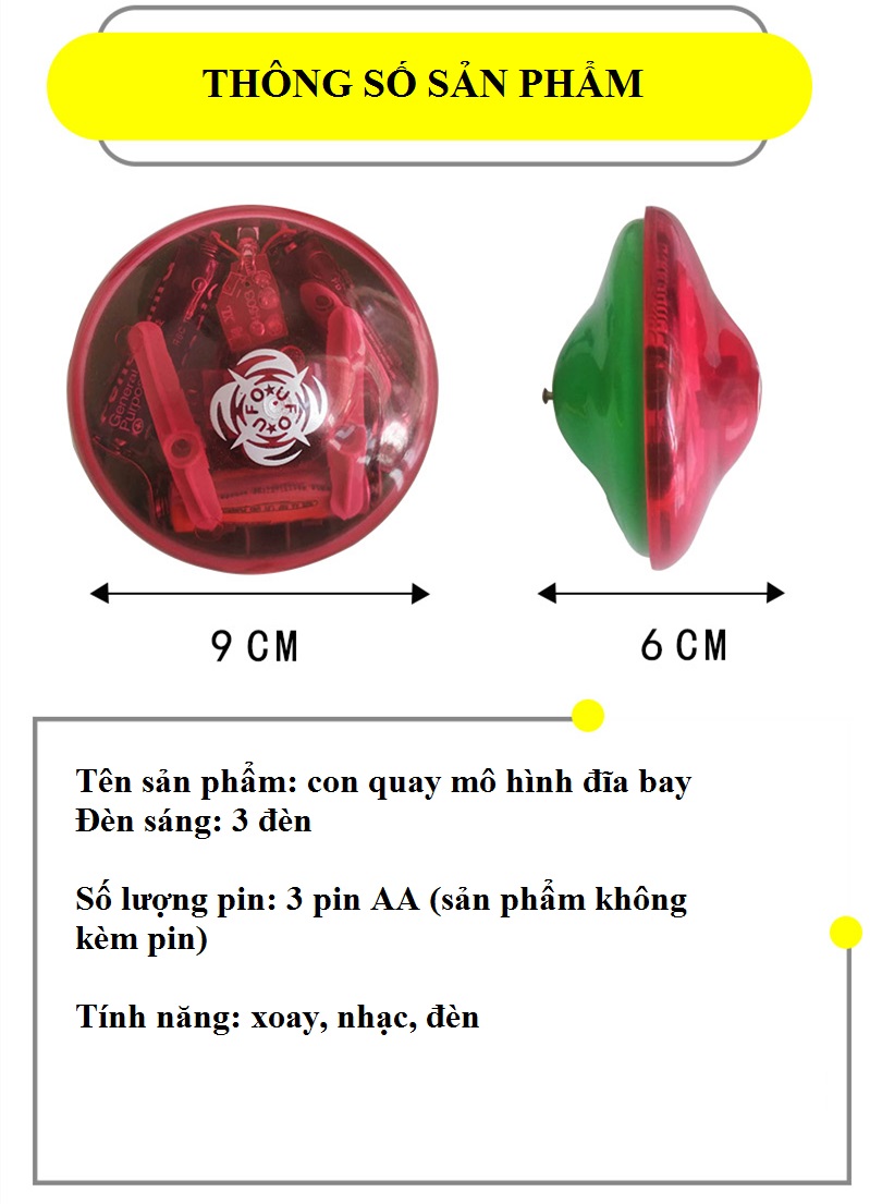 CON QUAY VÔ CỰC, SPINNER có đèn và nhạc - trò chơi vận động cho trẻ (Hàng Cao Cấp)