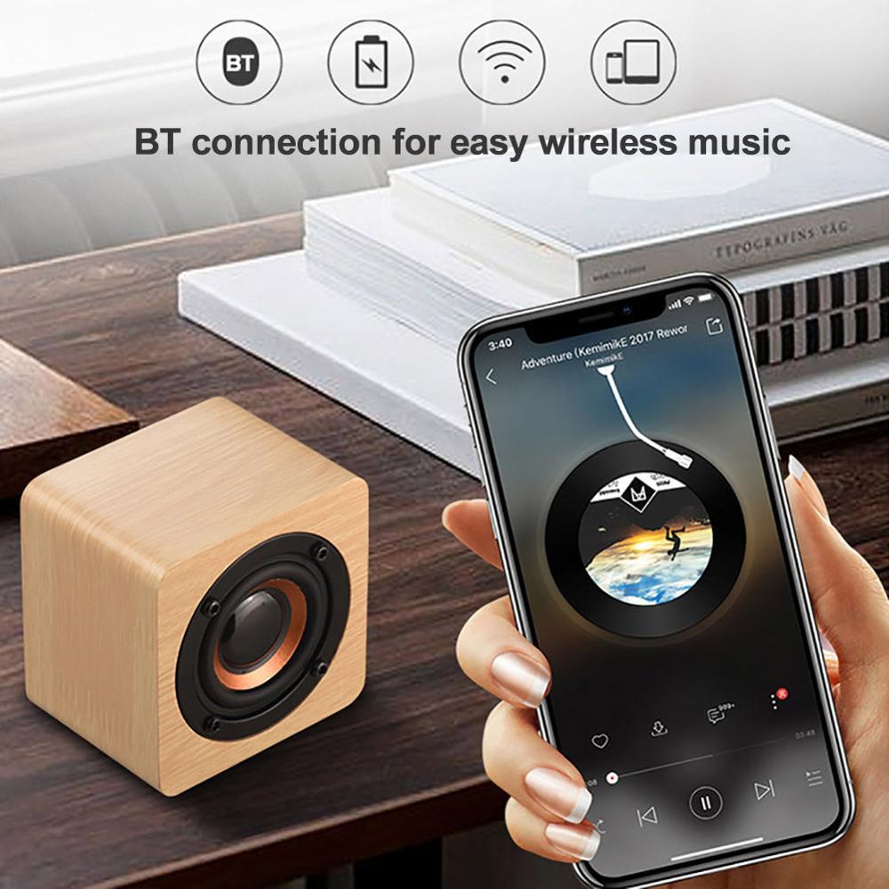 Loa Bluetooth di động mini bằng gỗ Loa siêu trầm cho điện thoại thông minh Máy tính bảng Máy tính xách tay Loa Bluetooth không dây cho điện thoại di động Màu sắc: Đỏ