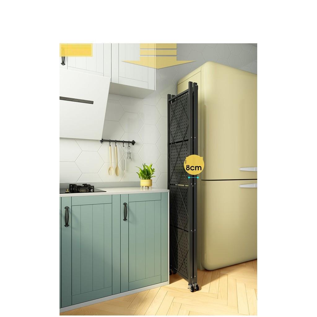 Kệ Sắt Đa Năng 4 Tầng BELLEVIE Kệ Để Đồ Nhà Bếp Gấp Gọn Có Bánh Xe Sơn Tĩnh Điện Cao Cấp