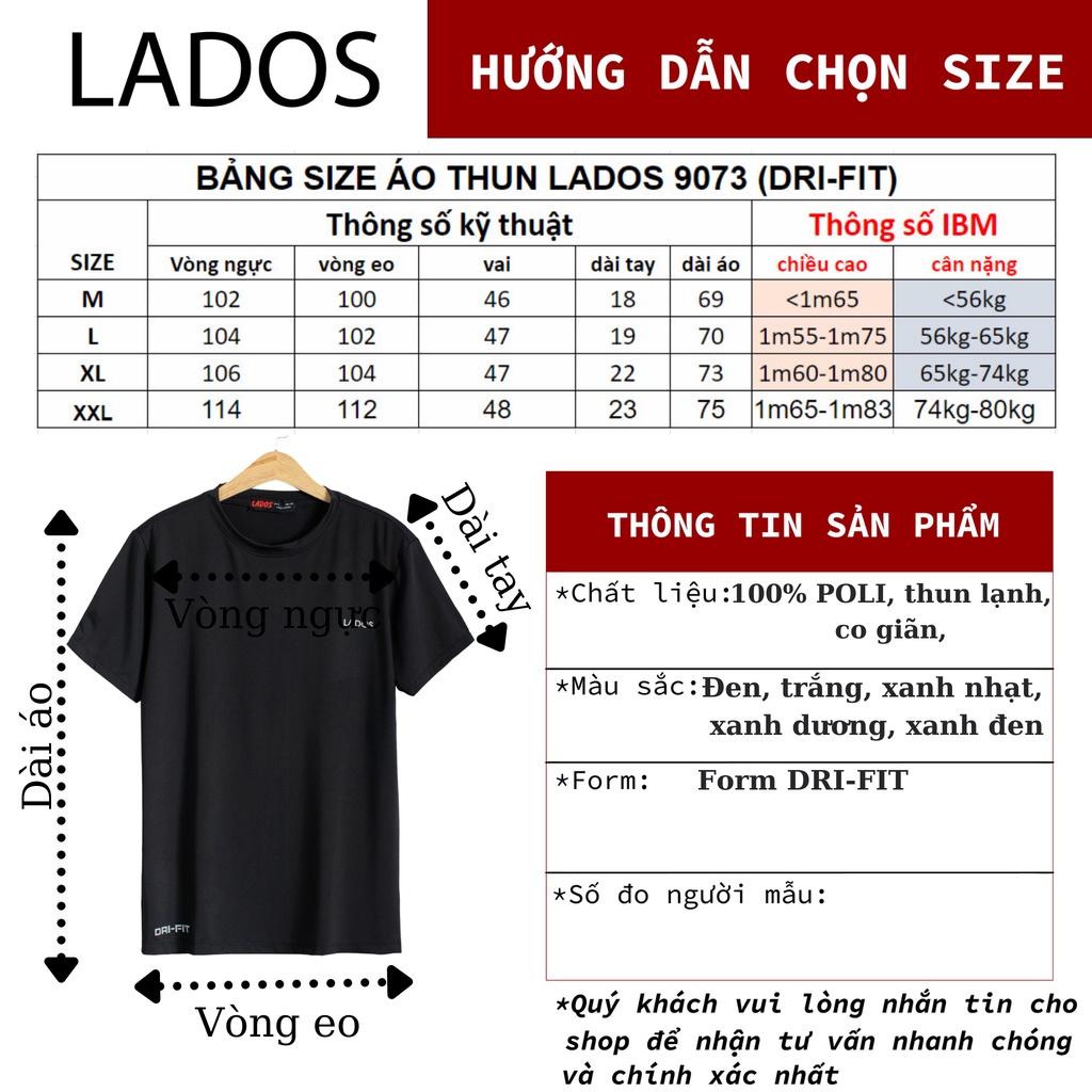 Áo thun thể thao nam cổ tròn LADOS - 9073 - Vải thun mát mẻ co giãn, thoải mái, mặc đi chơi, tập gym, dạo phố