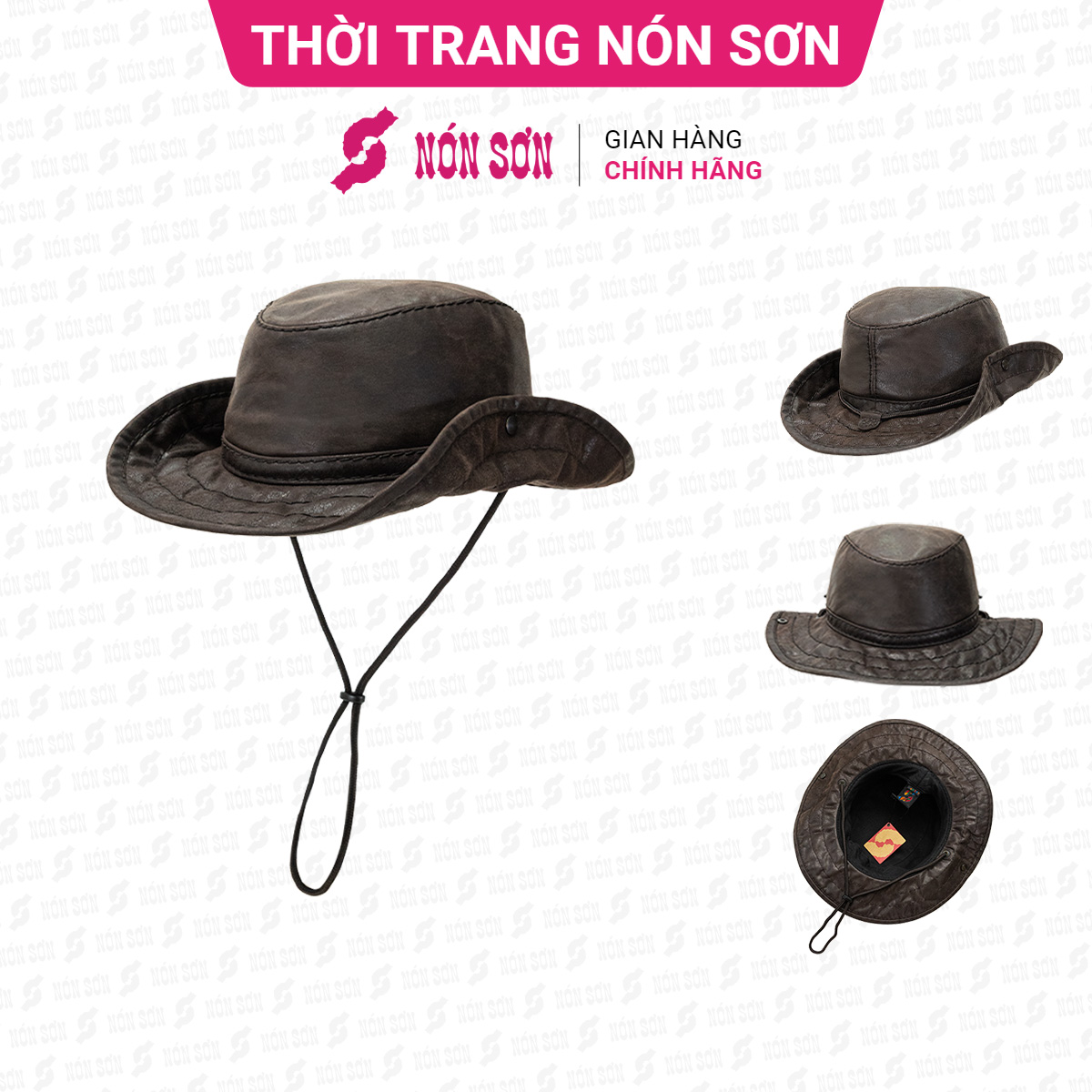 Mũ vành da thời trang NÓN SƠN chính hãng MH008AD-NU1