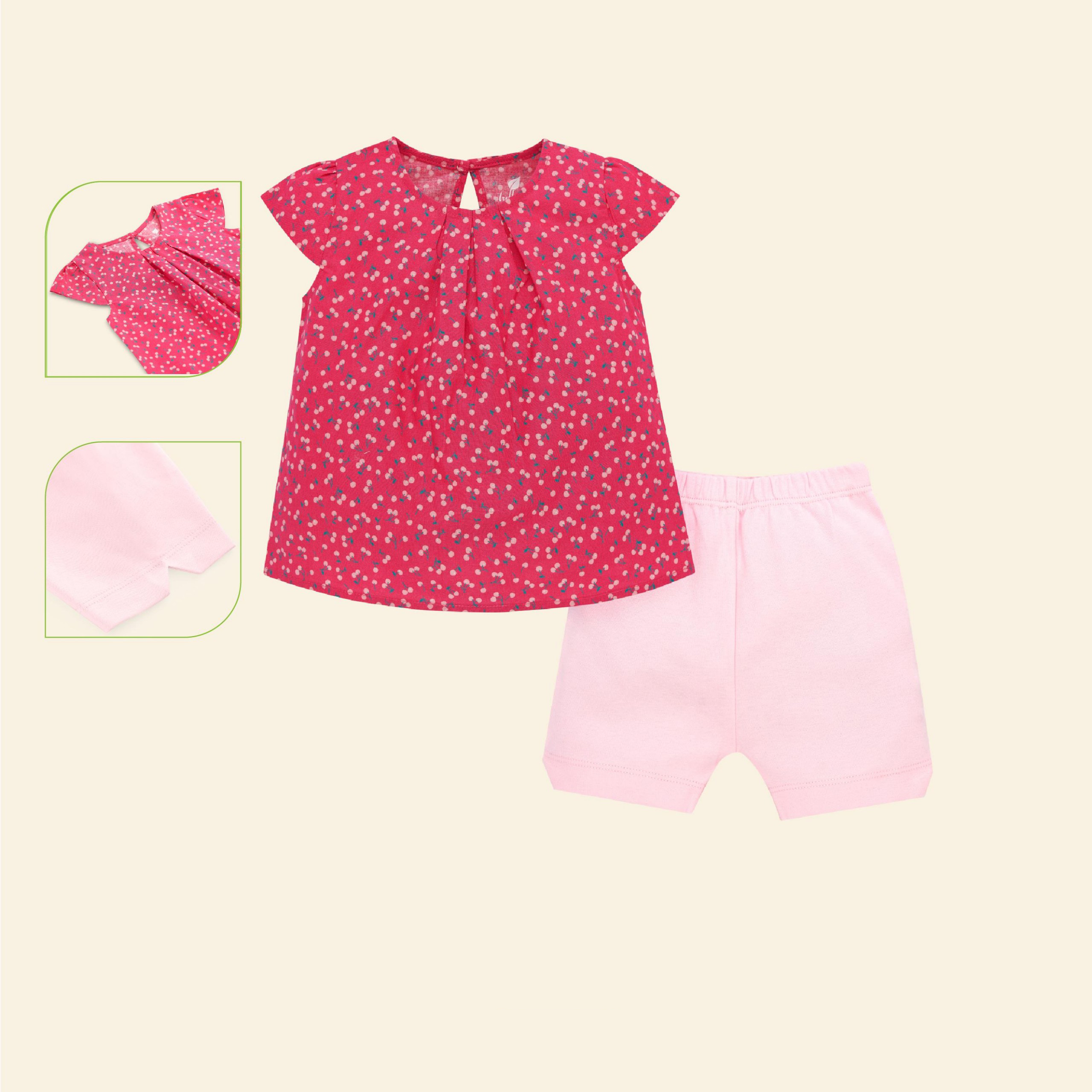 Bộ quần áo cộc tay chữ A bé gái Lullaby Poplin SUmmer 2020 NHT02B/NHT04B