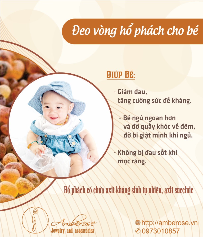 Vòng Cổ Hổ Phách Amber Úc Cho Bé 0 - 10 tuổi VCABLMT6