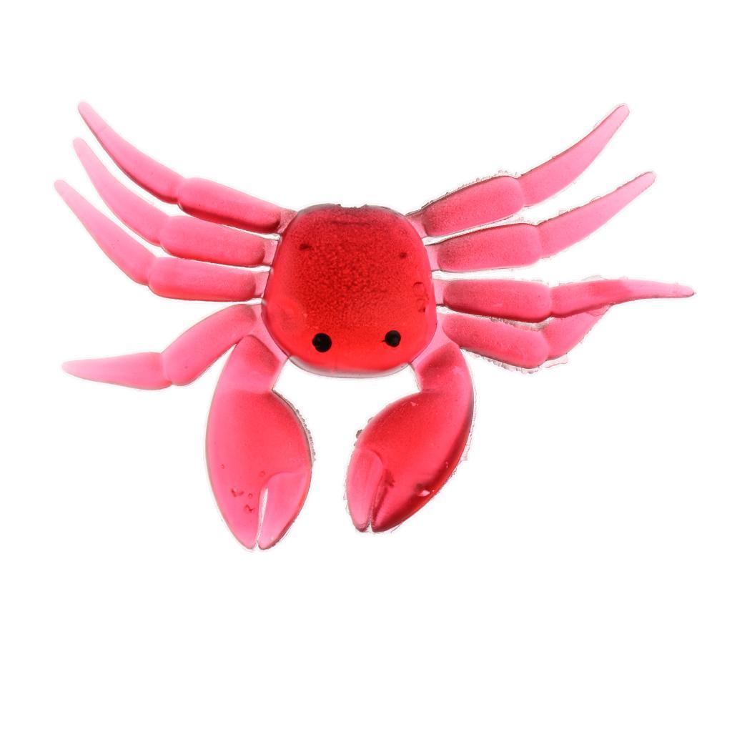 10Pcs Fishing Tackle Silicone Soft Lures Crabs Simulation Saltwater Artificial Baits, Brown & Red