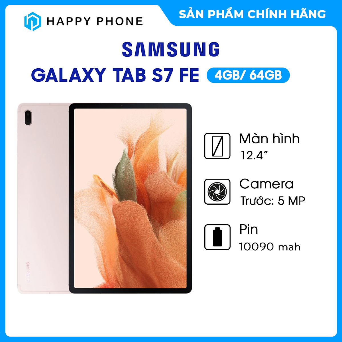 Máy tính bảng Samsung Galaxy Tab S7 FE (4GB/64GB) - Hàng chính hãng -  Đã kích hoạt bảo hành điện tử