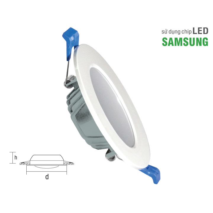 Đèn LED Downlight Roman ELD2020 nhôm đúc viền phẳng - Tản nhiệt nhôm, chip LED Samsung 2835, tuổi thọ &gt;30.000 giờ