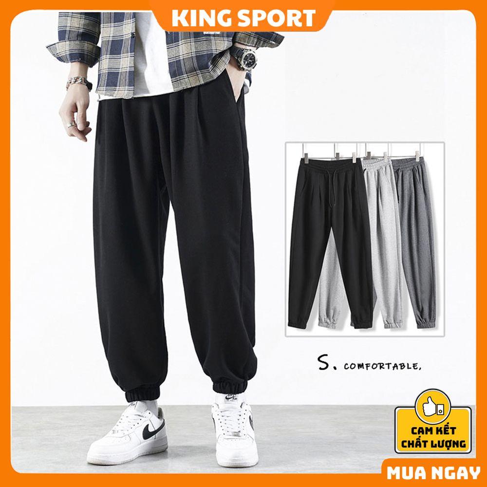 Quần jogger nam nữ ống rộng unisex bo gấu cao cấp KING SPORT Quần nỉ nam ống rộng dáng thể thao nam nữ basic