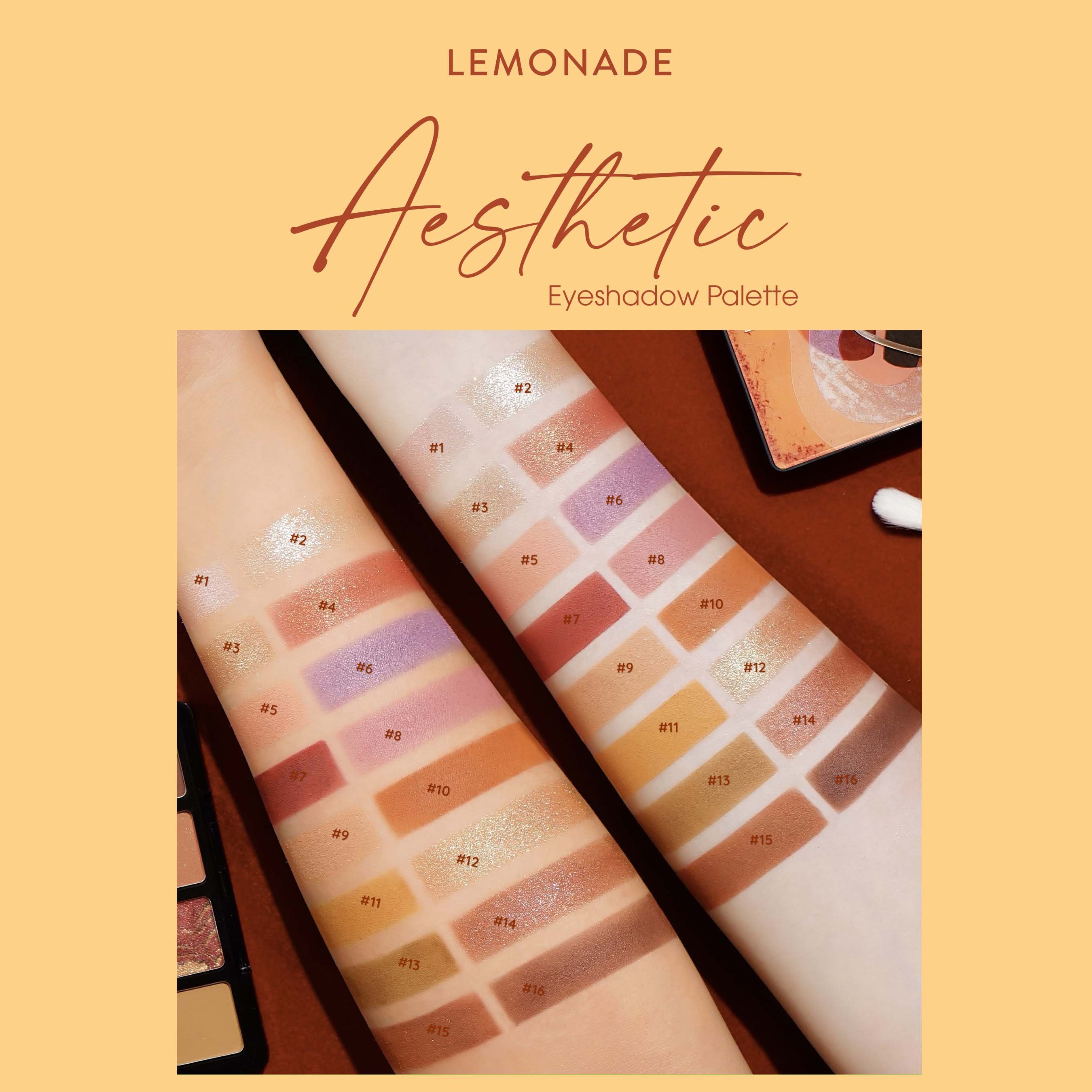 Combo Lemonade Bảng phấn mắt Aesthetic Eyeshadow Palette và Son Perfect Couple Fashionistar 20.8g-8g