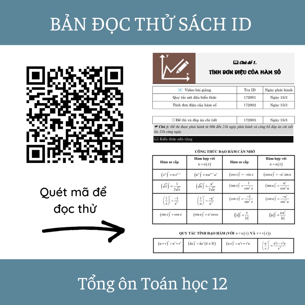 Sách tổng ôn cấp tốc toán học lớp 12 ôn thi thpt quốc gia và luyện thi đánh giá năng lực bản mới nhất