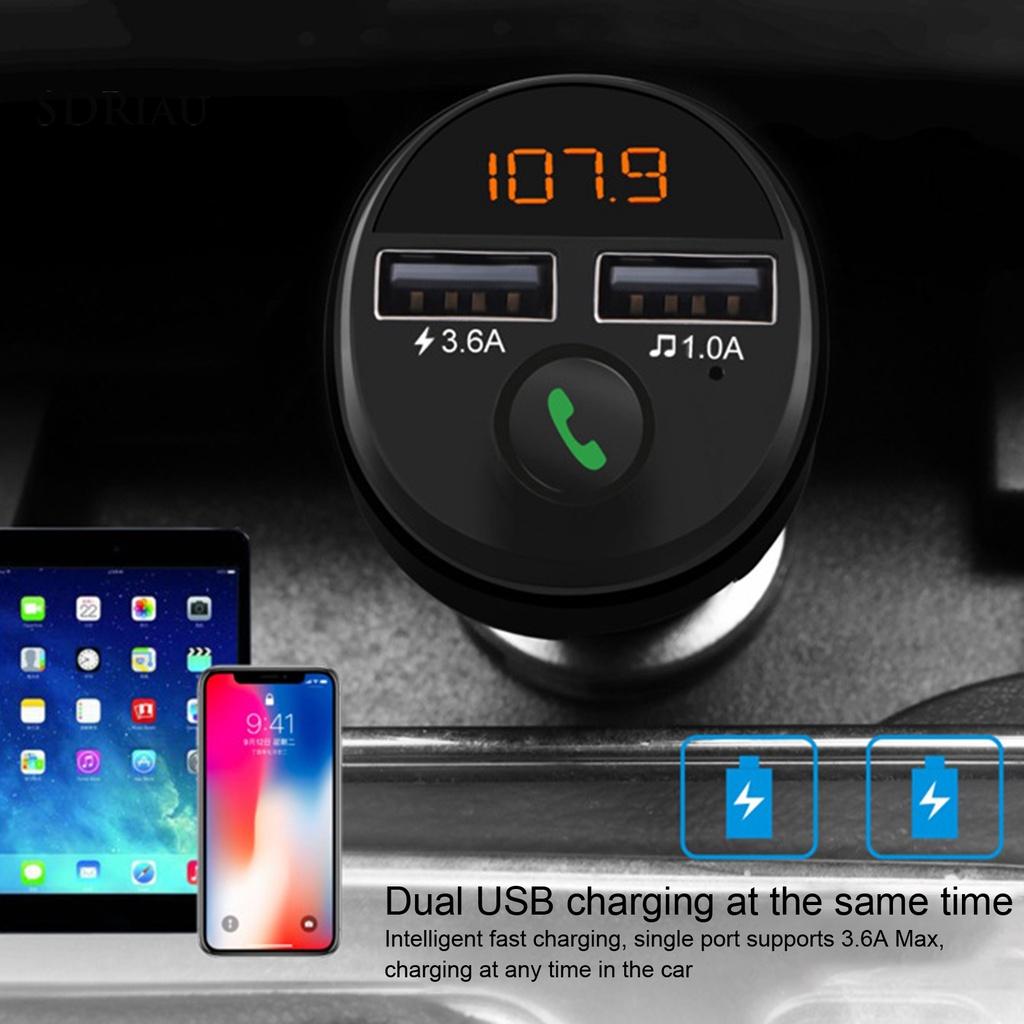 *QCDZ* 615 Bluetooth Player Intelligent Voice Memory Function ABS FM Transmitter Car Charger with 2 USB Port for Car