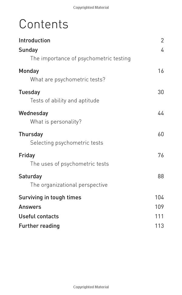 Successful Psychometric Testing in a Week: Teach Yourself : Using Psychometric Tests in Seven Simple Steps