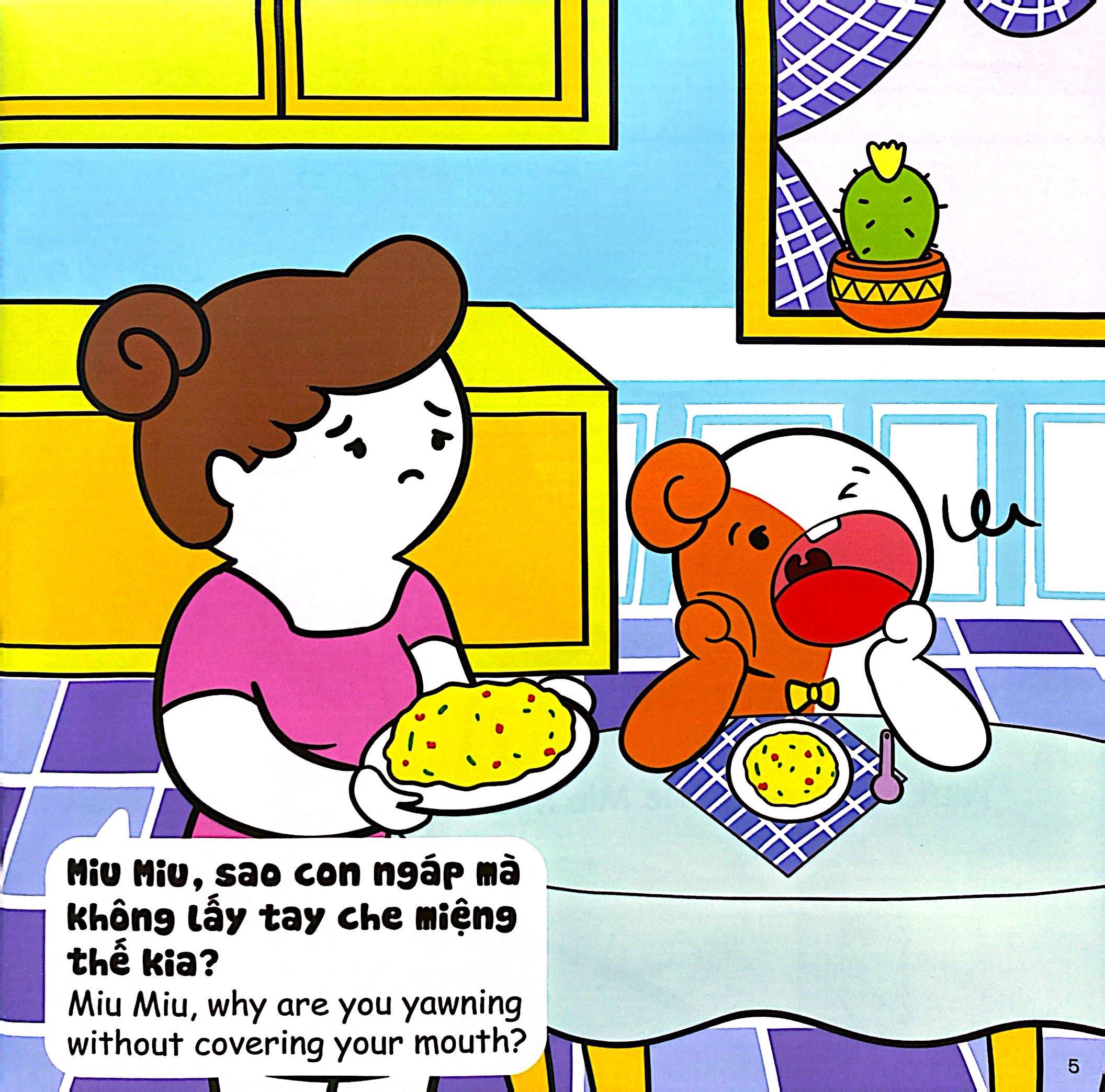 Sách - Ehon Kĩ Năng Sống - Miu Bé Nhỏ Học Cách Ứng Xử - Tập 45 - Miu Miu Ý Tứ