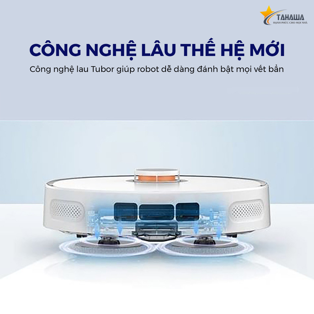 Robot hút bụi TAHAWA TH-LW2  Robo hút bụi an toàn cho sức khỏe người tiêu dùng, khử mùi hiệu quả sử dụng màn lọc HEPA 14, lọc sạch đến 99% bụi mịn